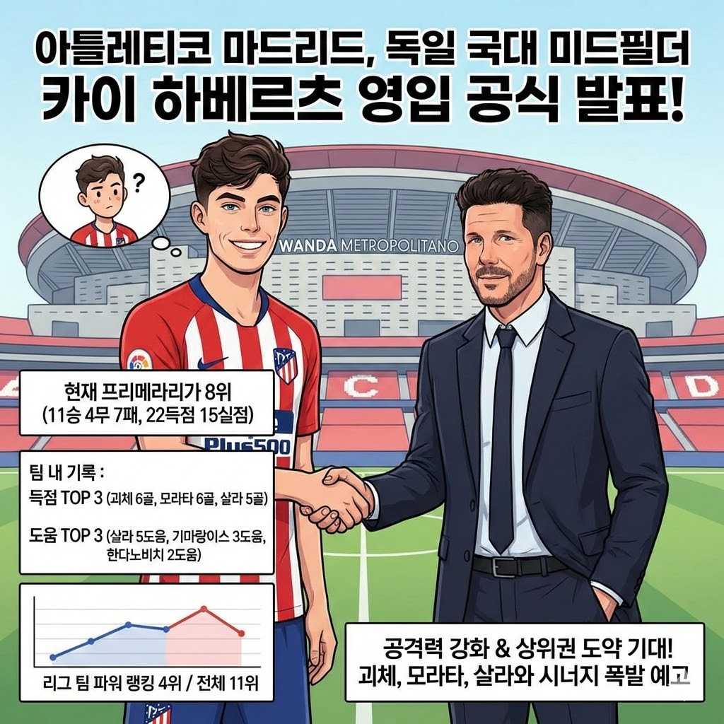 [오피셜] AT마드리드, 하베르츠 드래프트 깜짝 영입